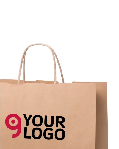 Nauska Shopper carta naturale 100g, manici corti, 32x40x12 cm, 7kg