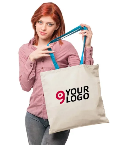Shopper cotone 130g colorata Manici lunghi
