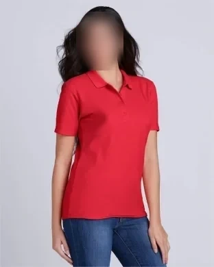 Polo Donna Double Pique Softstyle 100% Cotone No Label Bianco