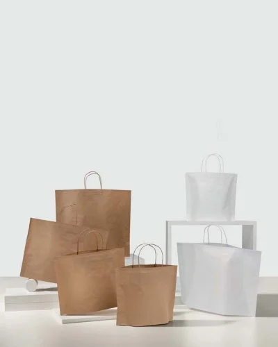 Shopper Kraft Avana Su Kraft con maniglia ritorta 30x10x25cm