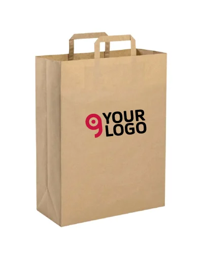 Shopper di carta con maniglia piatta colore naturale