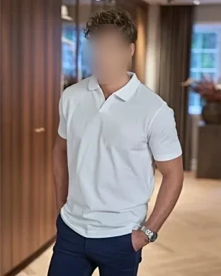 Polo Uomo Scollo a V Cotton Stretch, Comfort e Stile