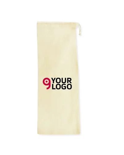 Borsa pane in cotone naturale 21x56 cm  con chiusura a cordino