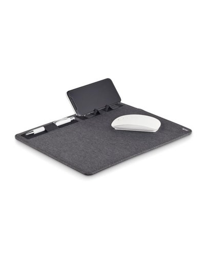 SUPERPAD tappetino mouse R-PET 2 toni con ricarica wireless 15W