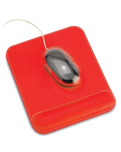 Gong Tappetino Mouse in Similpelle Nera con Poggiapolsi Ergonomico