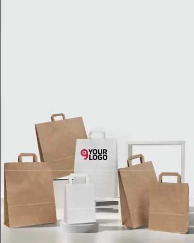 Shopper Kraft Avana 18x24 cm, carta robusta maniglia piatta