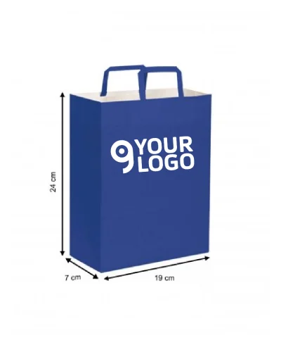 Shopper carta 80g bianca, 19x7x24 cm, maniglia piatta, 6kg