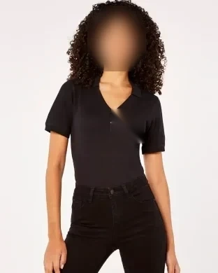 Polo donna scollo a V, cotone comfort, Regular Fit