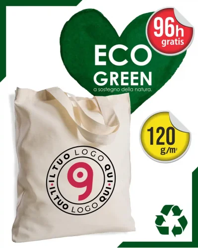 Shopper personalizzate in cotone naturale da 120 gr