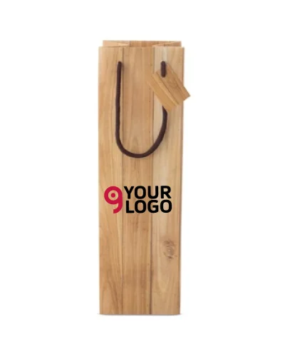 Busta in carta effetto legno 1 bottiglia abeto