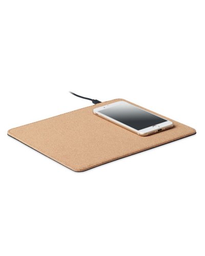 WIRELESS MATTY Mouse Pad in sughero naturale con ricarica 15W