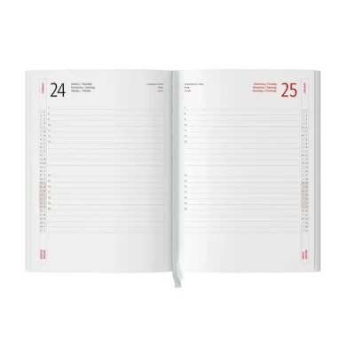 Agenda Giornaliera 17x24 Multilingue 2 Colori Bianca