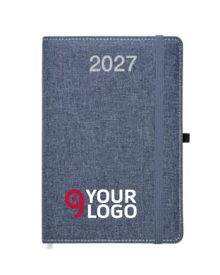 Agenda giornaliera 2027 R-PET mélange rigida con elastico 15x21 cm