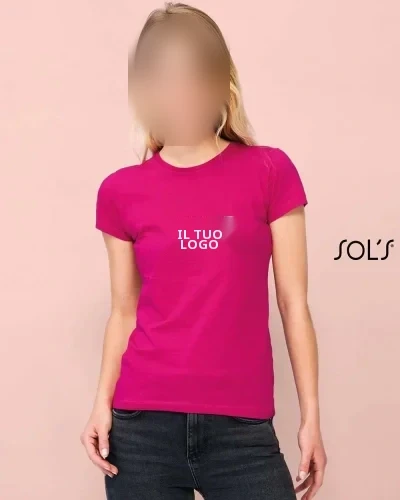 T-shirt donna Miss girocollo in cotone, vestibilità regular