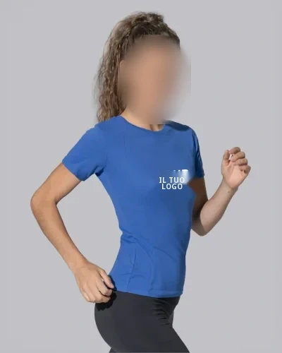 T-shirt sportiva donna poliestere, manica corta