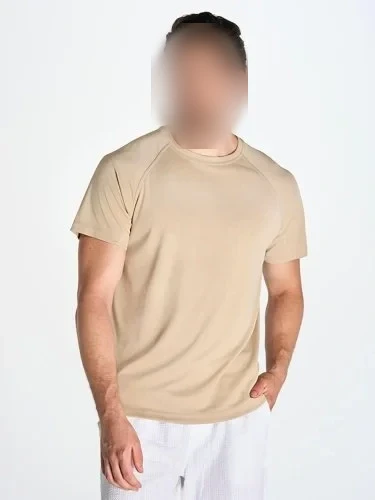 T-shirt sportiva uomo in poliestere, manica corta raglan