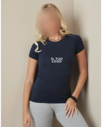 T-shirt sportiva donna seamless in nylon, leggera 180gr