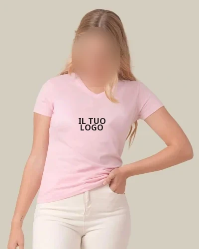 T-shirt donna GM regular scollo V cotone, comfort, più colori