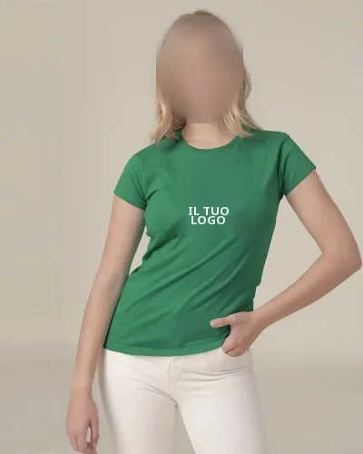 T-Shirt Donna Scollo V Regular 100% Cotone