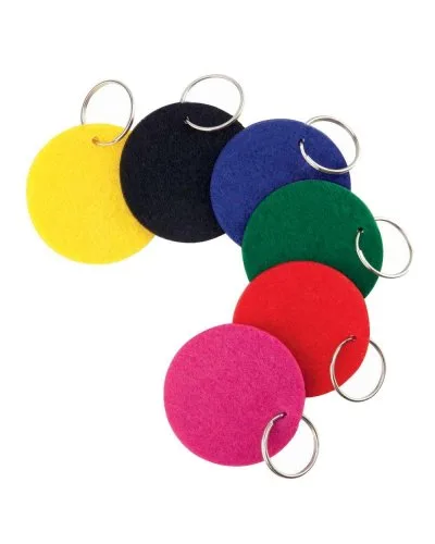 Portachiavi Nicles in feltro colorato, rotondo, 5,5 cm, leggero