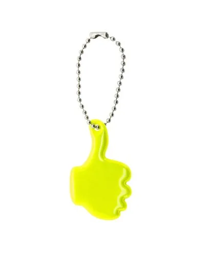 Portachiavi Riflettente Giallo PVC Thumb Up , 5x3,5 cm