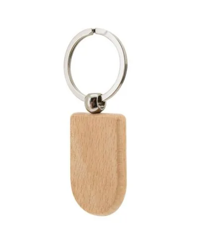 Portachiavi scudo in legno naturale 3x4,5 cm by