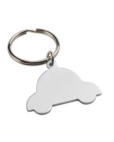 Portachiavi Rena in metallo forma auto, argento, 4,5x3,6 cm