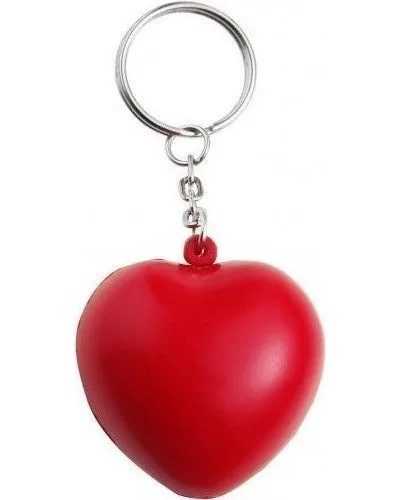 Portachiavi cuore antistress Lilou in PU rosso resistente 16g