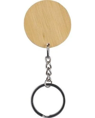 Portachiavi in bambù personalizzabile a forma tonda