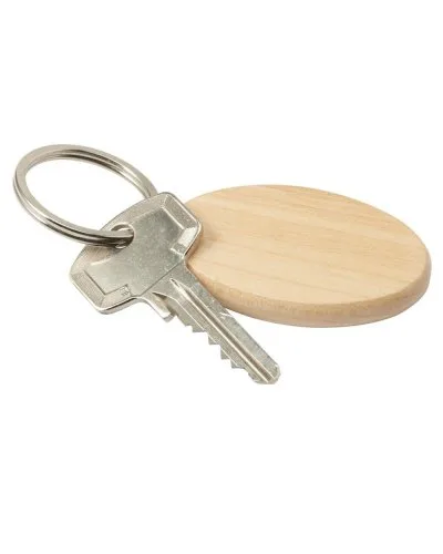 Portachiavi Ovale Legno Blu Eco 6.2x3.4cm DPI Quality