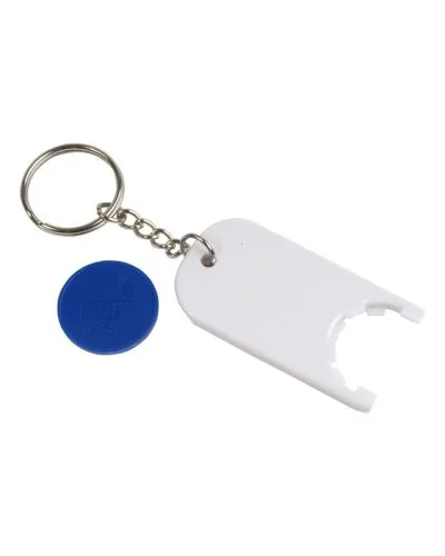 Portachiavi in plastica colorata con gettone carrello 15g