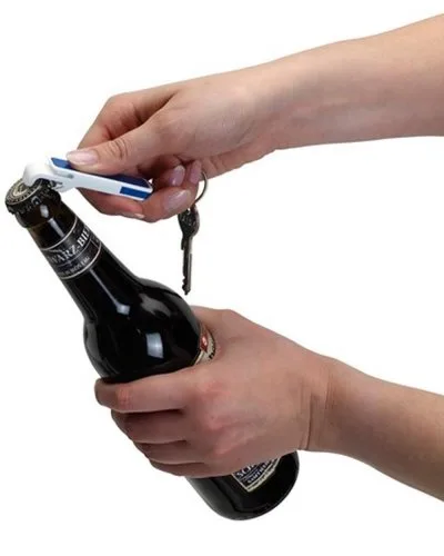 Portachiavi DOUBLE OPEN con supporto smartphone e apribottiglie steel
